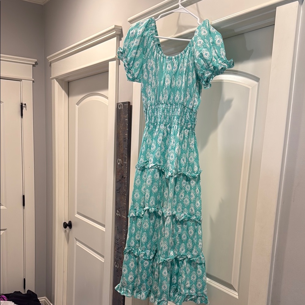 Pink City Prints Floral Green Dress
